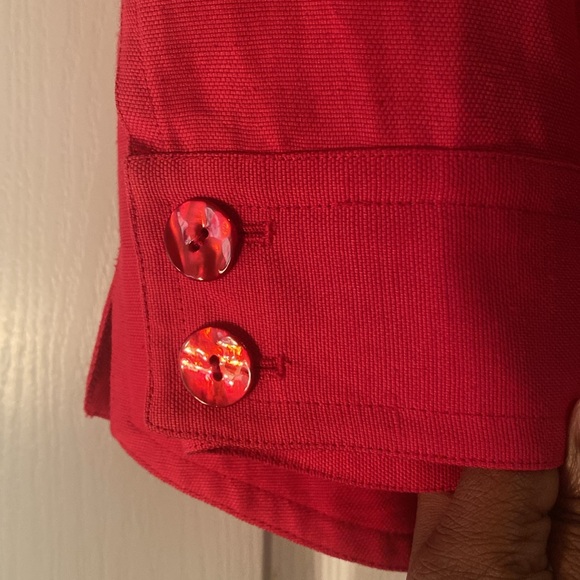 Dana Buchman Red Linen Blazer - Picture 3 of 9